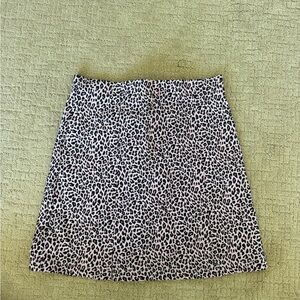 Topshop Pink Cheetah Print A-Line Mini Skirt